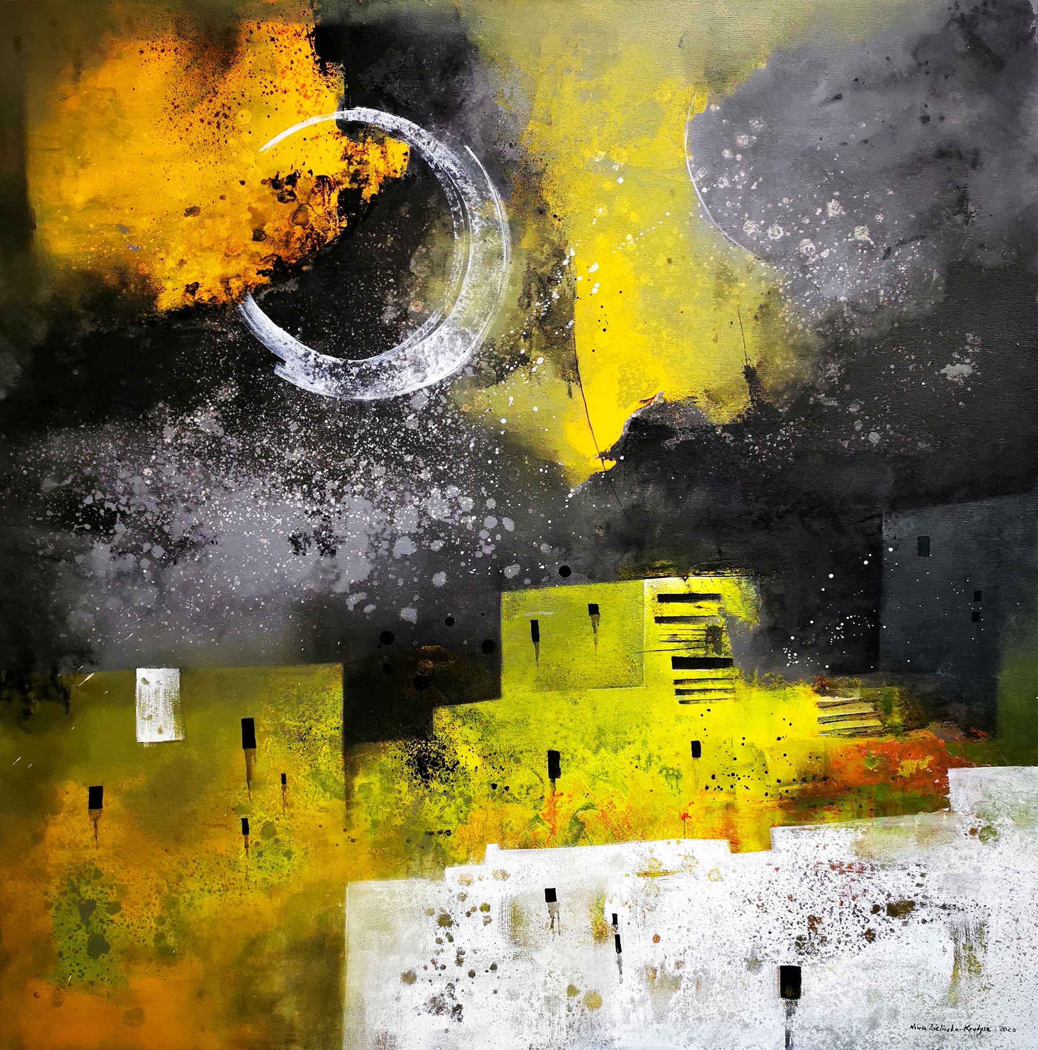 




"Nocne rozmyślania nad ulotnością świata II". Akryl na pł&oacute;tnie 100x100cm. Cena 5000zł.




